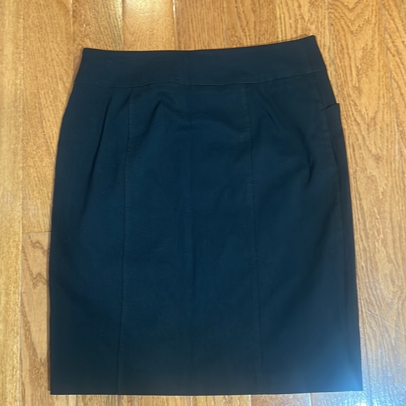 REITMAN PETITE BLACK MINI SKIRT TWO FRONT POCKETS FRONT SLIT PENCIL SKIRT M - Picture 5 of 5